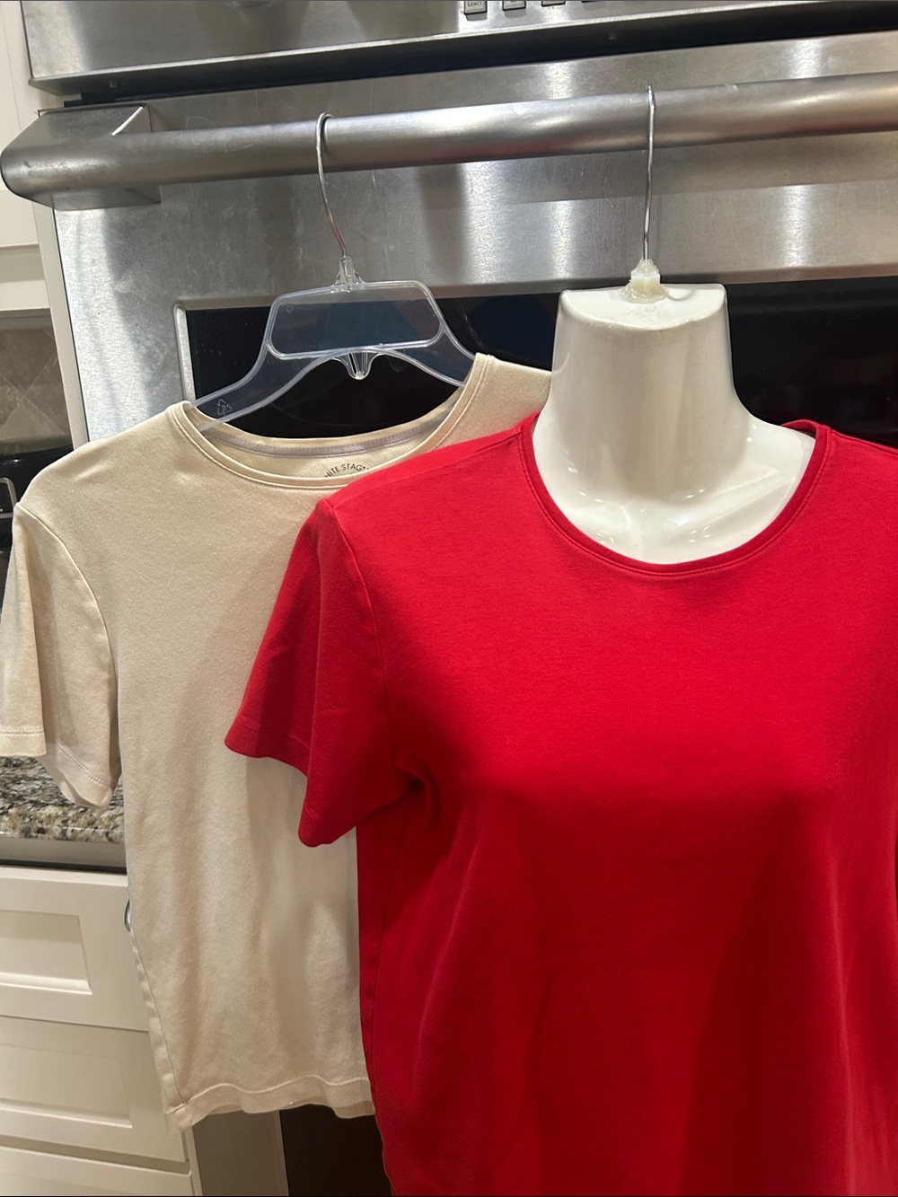 White Stag Short Sleeve Crewneck Tee Pair in Red and Cream